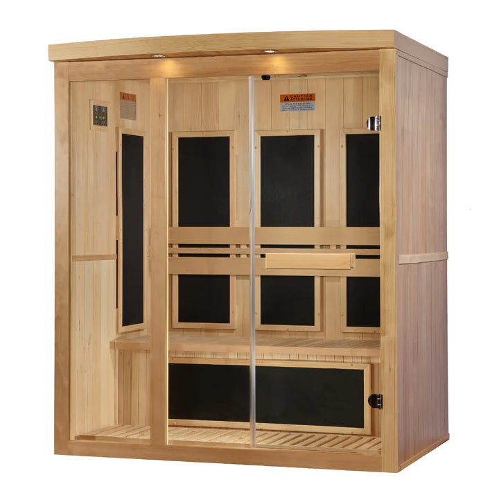 Pro 6 Lauren 3-Person Near-Zero EMF FAR Infrared Sauna — Canadian Hemlock (P6-5230-01)