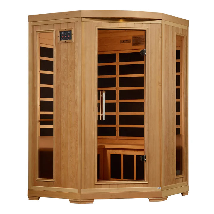 Pro 6 Rebecca 3-Person Corner Near-Zero EMF FAR Infrared Sauna — Canadian Hemlock (P6-H356-02)