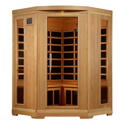 Pro 6 Rebecca 3-Person Corner Near-Zero EMF FAR Infrared Sauna — Canadian Hemlock (P6-H356-02)