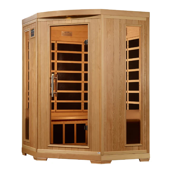Pro 6 Rebecca 3-Person Corner Near-Zero EMF FAR Infrared Sauna — Canadian Hemlock (P6-H356-02)