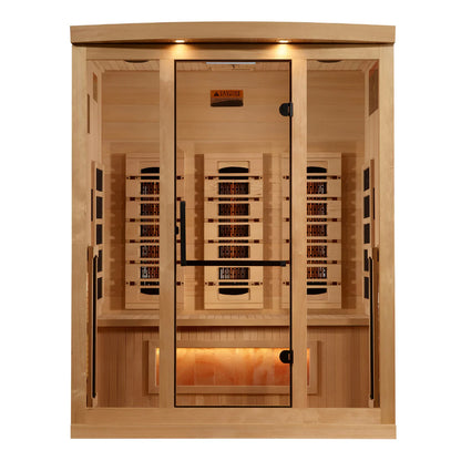 Golden Designs Supernova 3-Person Full-Spectrum Near-Zero EMF Infrared Sauna — Himalayan Salt Integrated (GDI-8030-03)