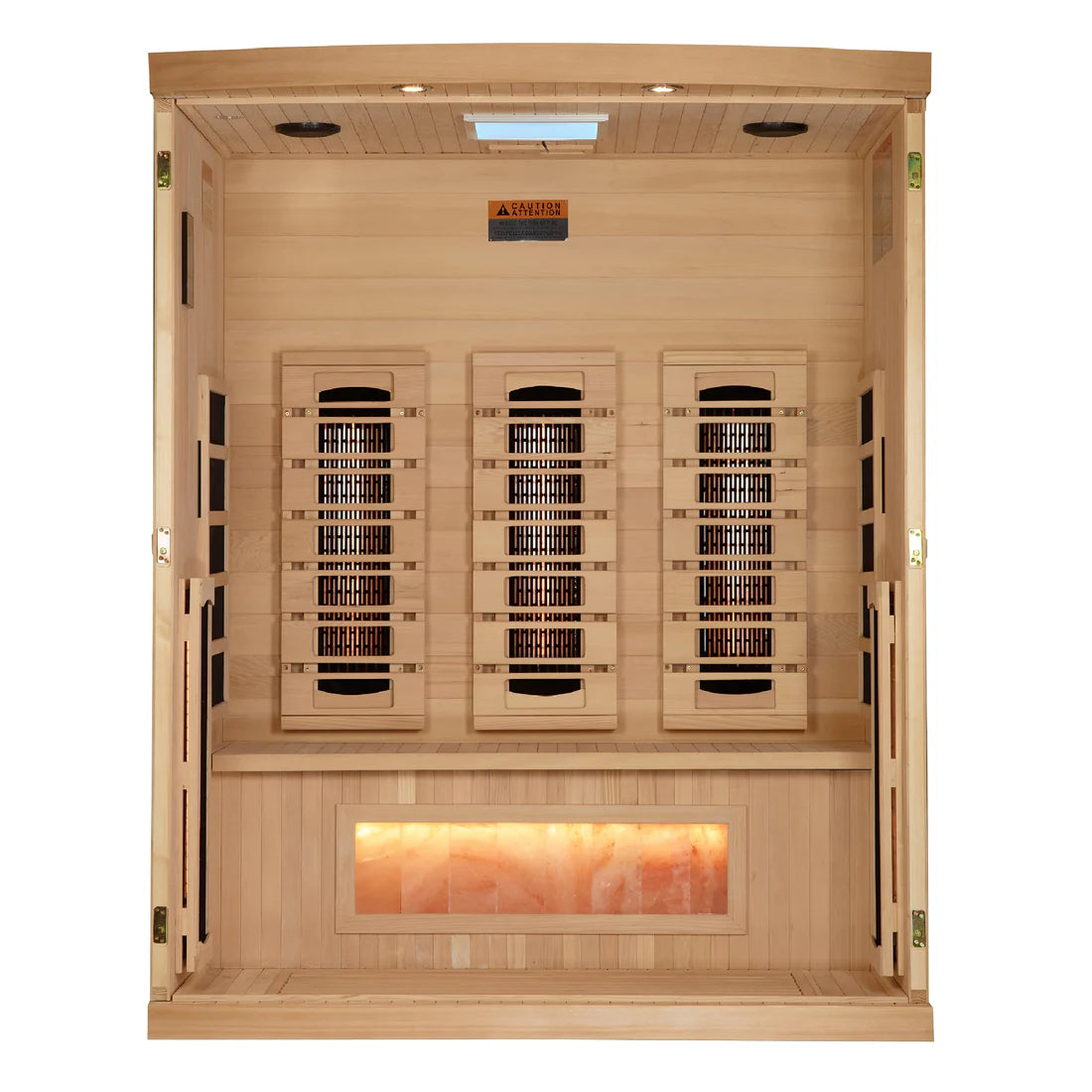 Golden Designs Supernova 3-Person Full-Spectrum Near-Zero EMF Infrared Sauna — Himalayan Salt Integrated (GDI-8030-03)