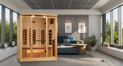 Golden Designs Supernova 3-Person Full-Spectrum Near-Zero EMF Infrared Sauna — Himalayan Salt Integrated (GDI-8030-03)